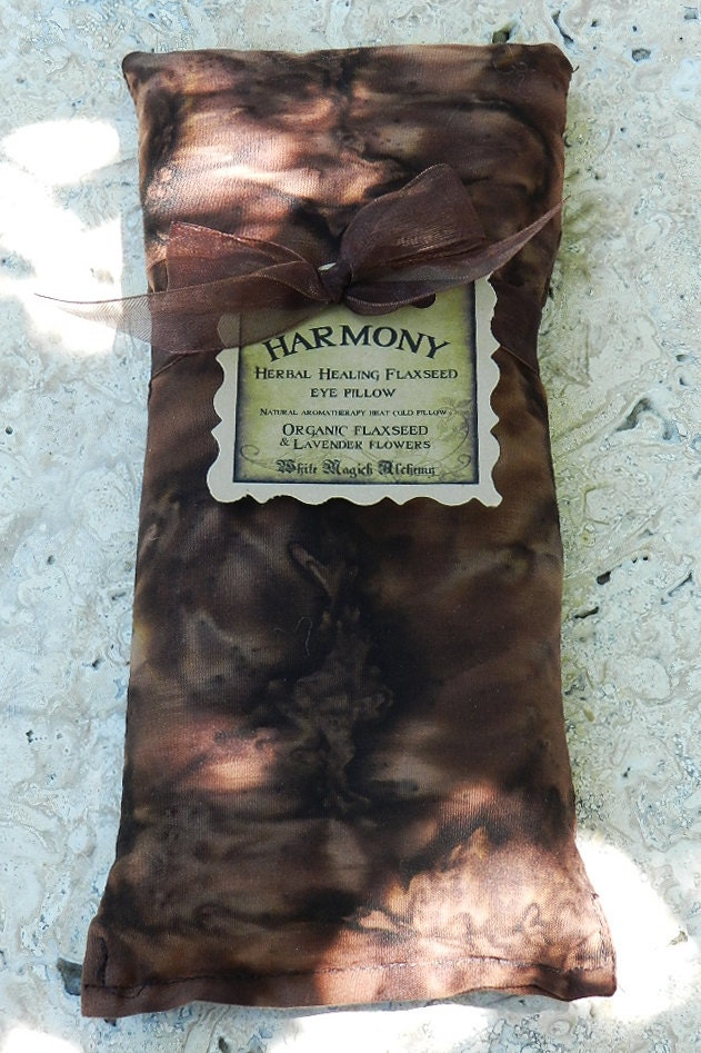 Harmony Herbal Flaxseed Lavender Eye Pillow . Earth Brown