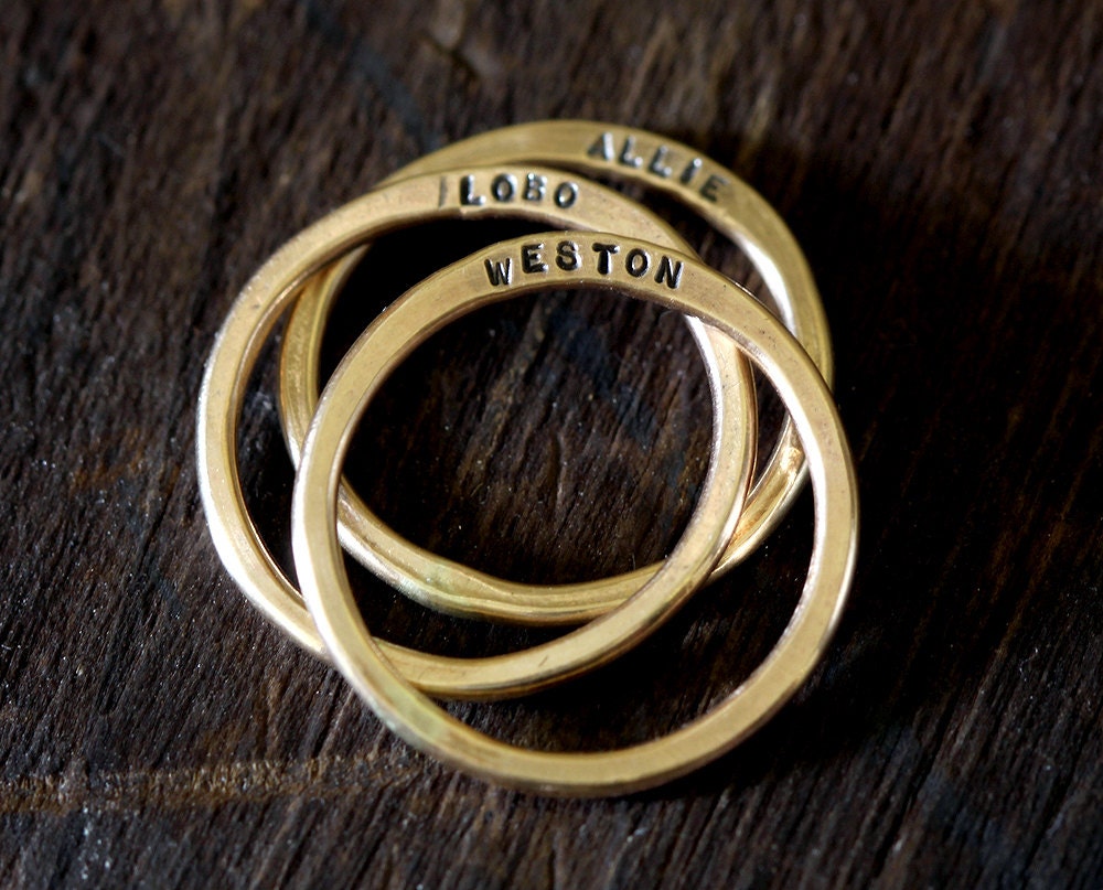 Reserved for Brewhr4 - 14k Rose Gold Filled Personalized Rings
