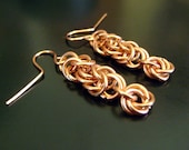 Copper Byzantine and Mobius Ball Dangle Earrings