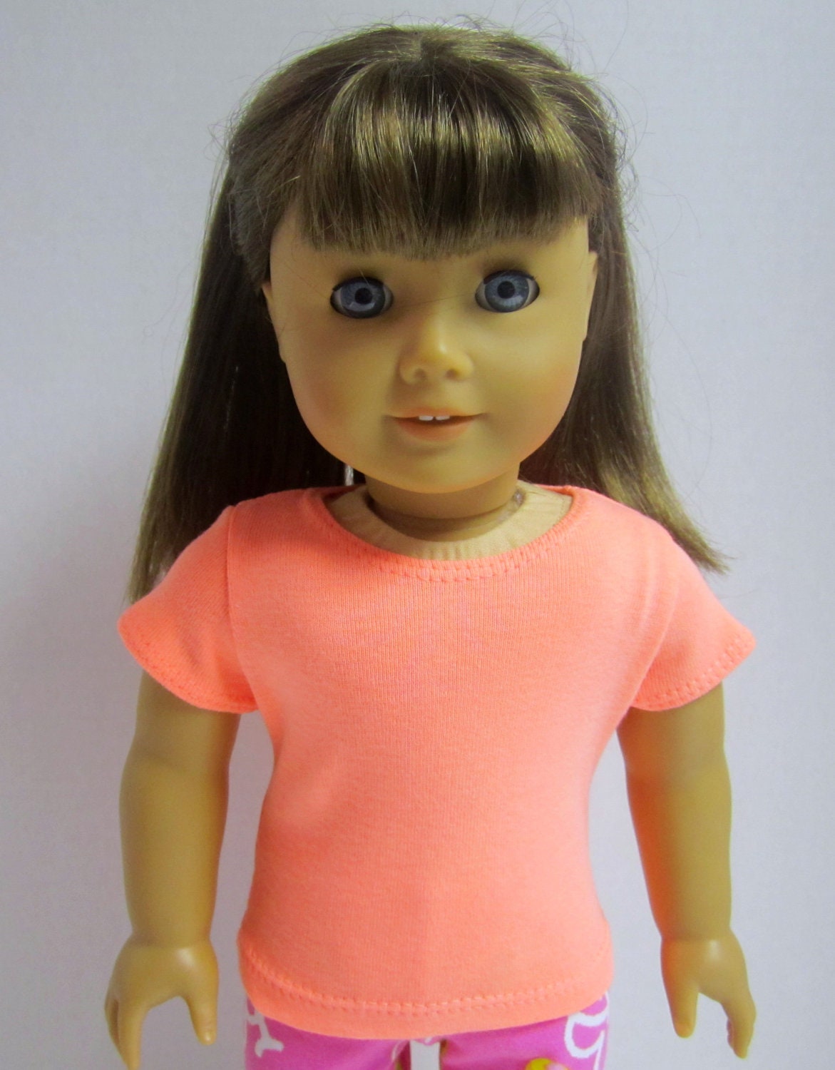 American Girl 18 inch Doll Fitted T-Shirt in Light Orange by Crazy For Hue