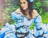 Mad Alice Fantasy Alice in Wonderland Themed Set Custom with Bloomers and Bustle