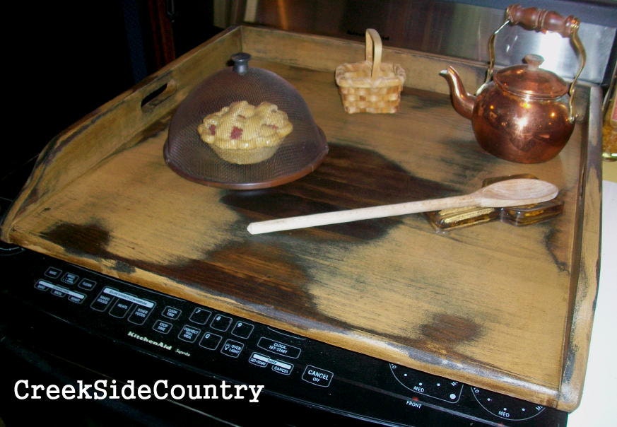 Primitive Wood Apartment Size Stove Top Cover - M