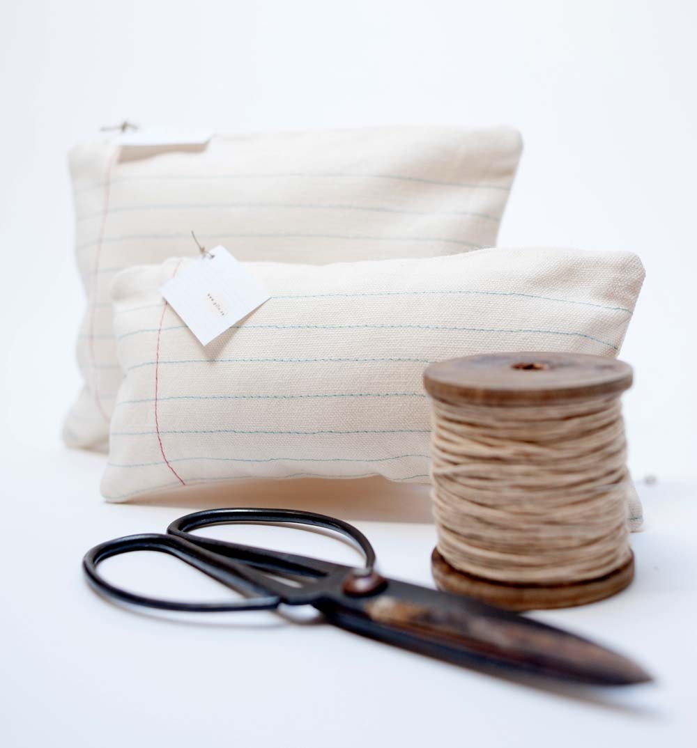 lined paper zippered case