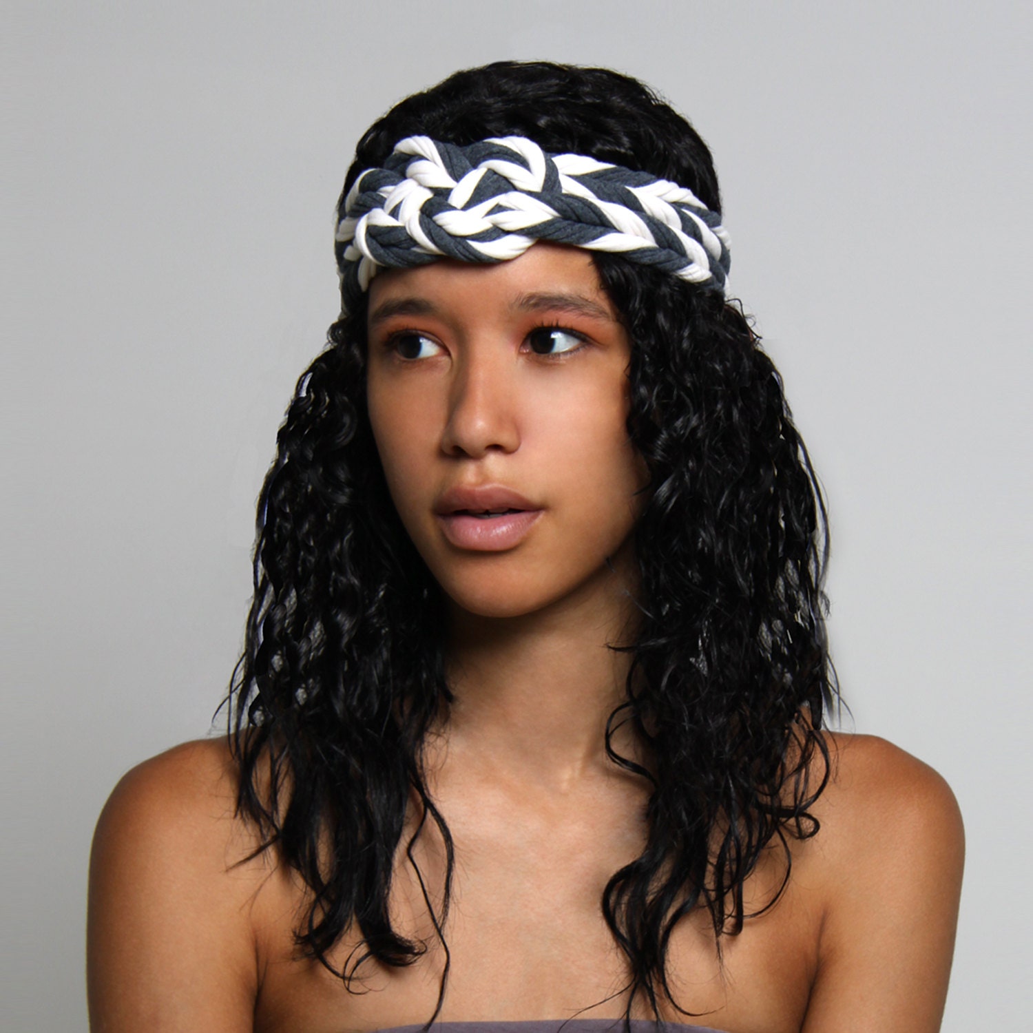 Hair Accessories Headbands Braided Knotted Necklace Boho Headband Bohemain Fashion Womens  Fabric Jewelry Braid Knot African White Grey CIJ