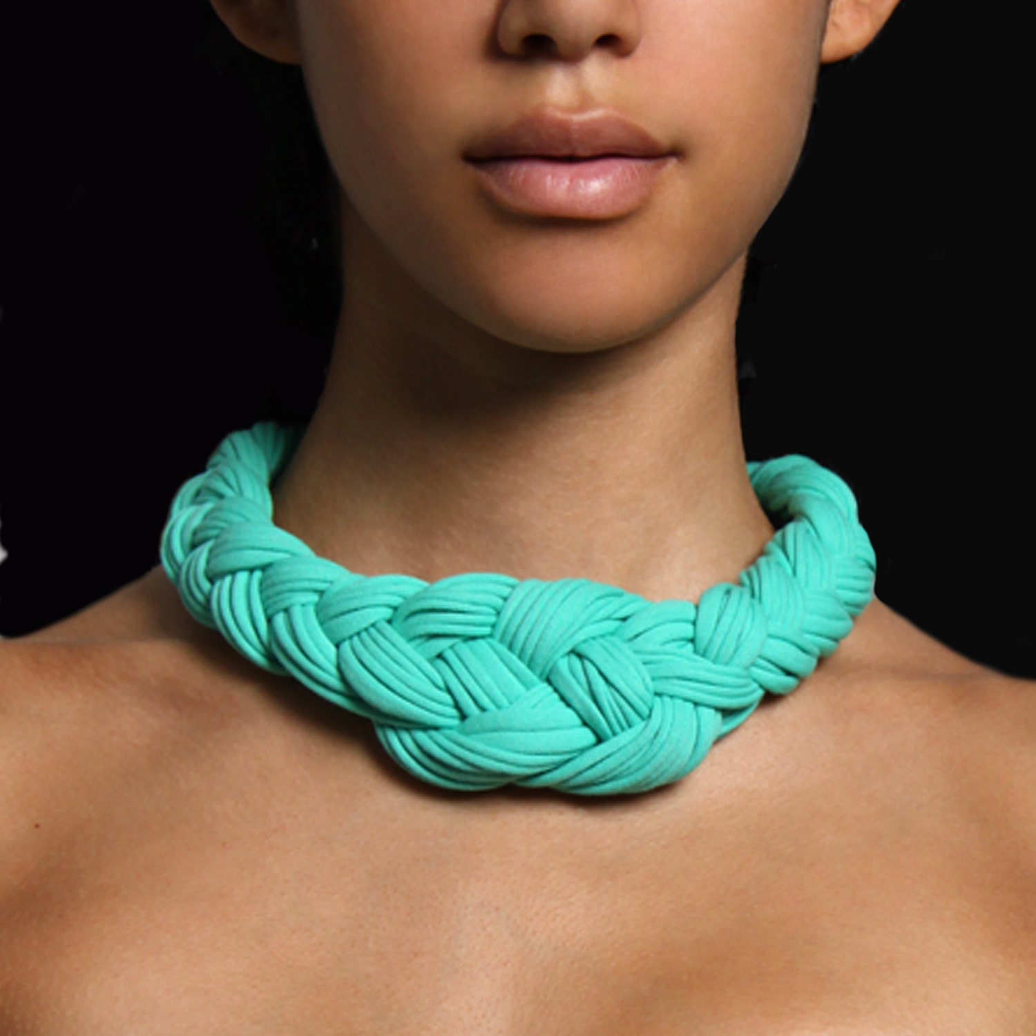 Black Friday Sale Collar Necklace Choker Braided Knotted Tribal Fabric Neckpiece African Mint Braid Summer Fashion Jewelry Christmasinjuly