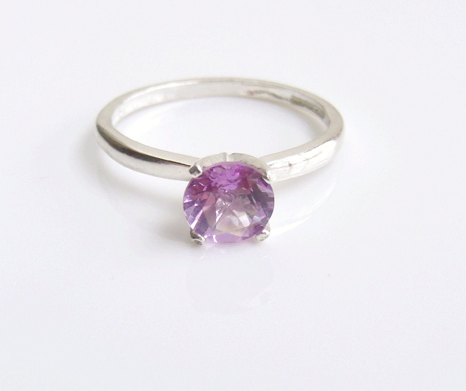 African Amethyst Ring Sterling Silver February Birthstone Ready to ship size 7