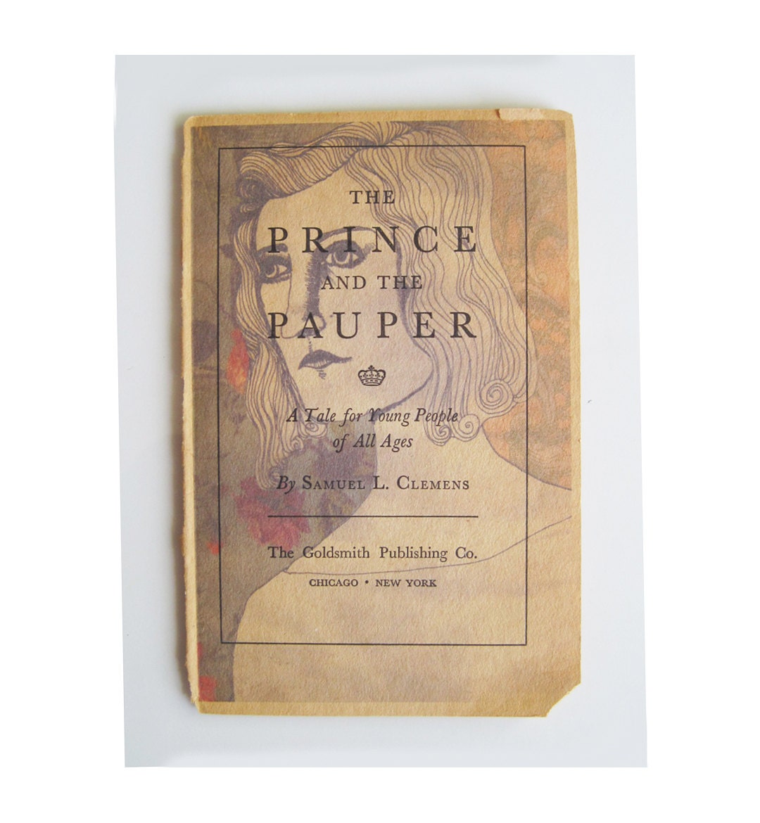 Portrait of a Lady - Unique Fine Art Print on Vintage Book Page Illustration