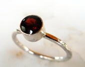 Gemstone Stacking Rings,  Sterling Birthstone Rings,  6mm Semi Precious Gemstone Ring