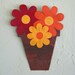 Art sculpture -Flower Pot - Repurposed  wall sculpture Hand painted 9 x 11