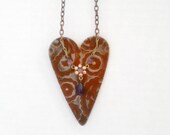 Christmas In July Rustic Heart Necklace
