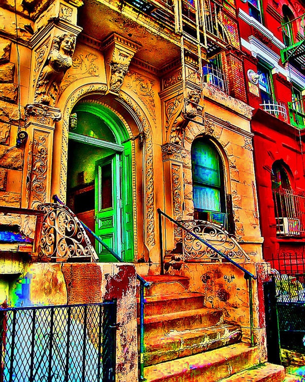 Beautiful green door - 11" x 14" metallic print