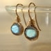 Labradorite Earrings, Gemstone Jewelry, 14K Gold Filled Earrings, Wire Wrapped Labradorite Earrings, Simple Rustic