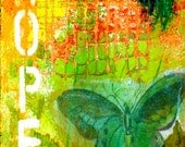 Inspirational Blank Greeting Card 5"x7"  with Envelope - Hope -  Butterfly Card, All  Occasion Card