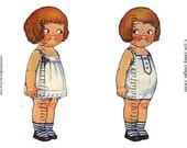 Dolly Dingle Twins Vintage Paper Dolls Digital Sheet C-326 for Totes, Pillows, Bibs
