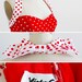 vintage rockabilly dress / 1950s dress / Victor Costa 50s Style Red and White Polkadot Dress