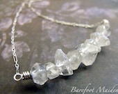 Faerie Diamonds Necklace / Herkimer Diamonds, Sterling Silver, Fantasy Jewelry, Fairytale