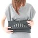 Large leather carry-all pouch (studded bag, large fold over clutch, zippered pouch) - 15 % off