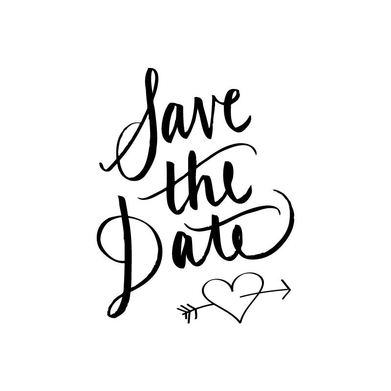 Save the Date Calligraphy Rubber Stamp NEW PRICE