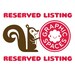 Reserved Listing for saracarnohan