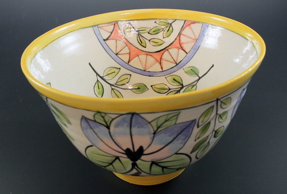 Small Yellow Rimmed Bowl