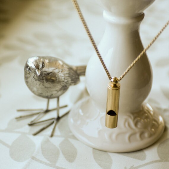 gold whistle charm necklace