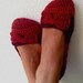 Crochet Womens Slippers, Ballet Flats, House Shoes With Bowl