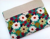 MacBook 13 Case, Laptop Clutch Padded Sleeve for Air or Pro or Custom 13"  Laptop - Vintage Flowers
