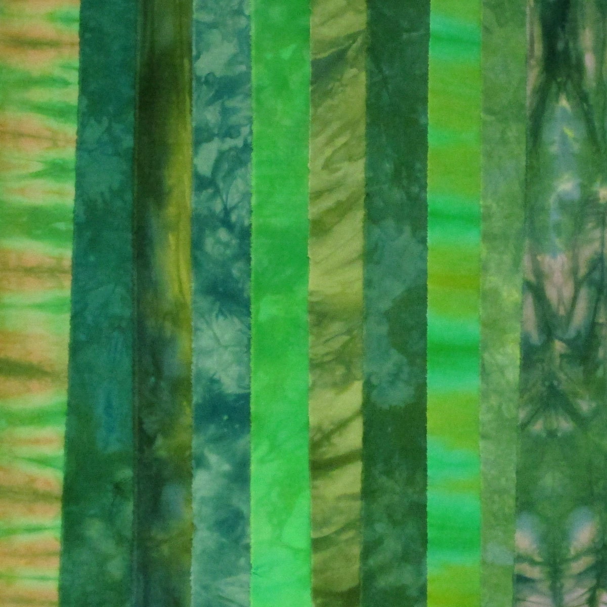 Hand Dyed Fabric LEAFY GREENS Stash Pack - 10 Fat Eighths