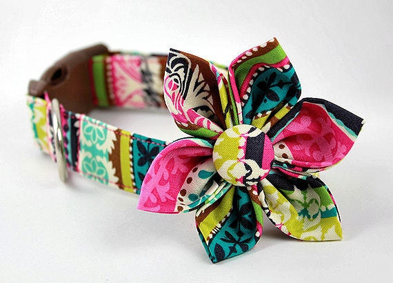 Pink Dog Collar Flower Set - Farmer's Market