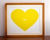 Yellow Conversation Heart - Free US Shipping
