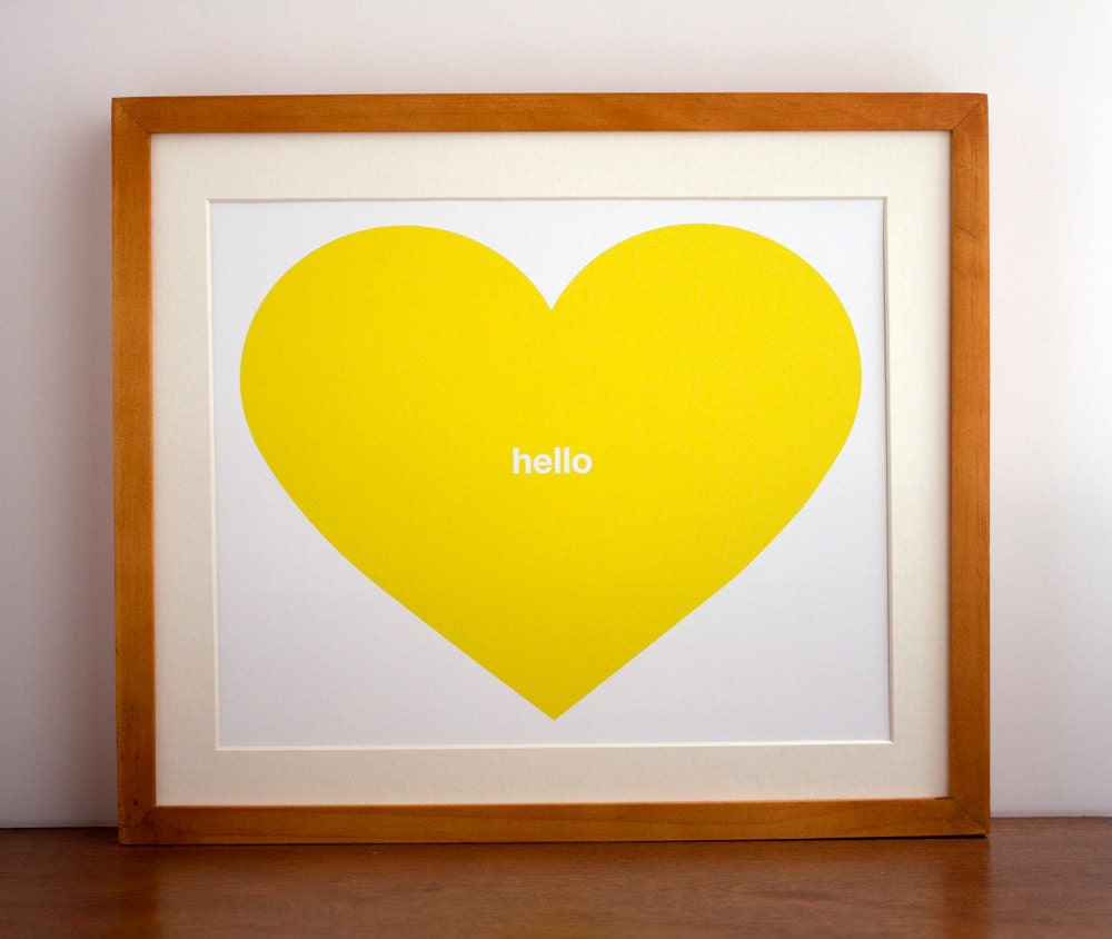 Yellow Conversation Heart - Free US Shipping