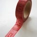 Washi Tape - 15mm - White Number and Letter Pattern on Red - Deco Paper Tape N. 321