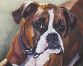 Boxer art print CANVAS print of LA Shepard painting 8x10 dog art