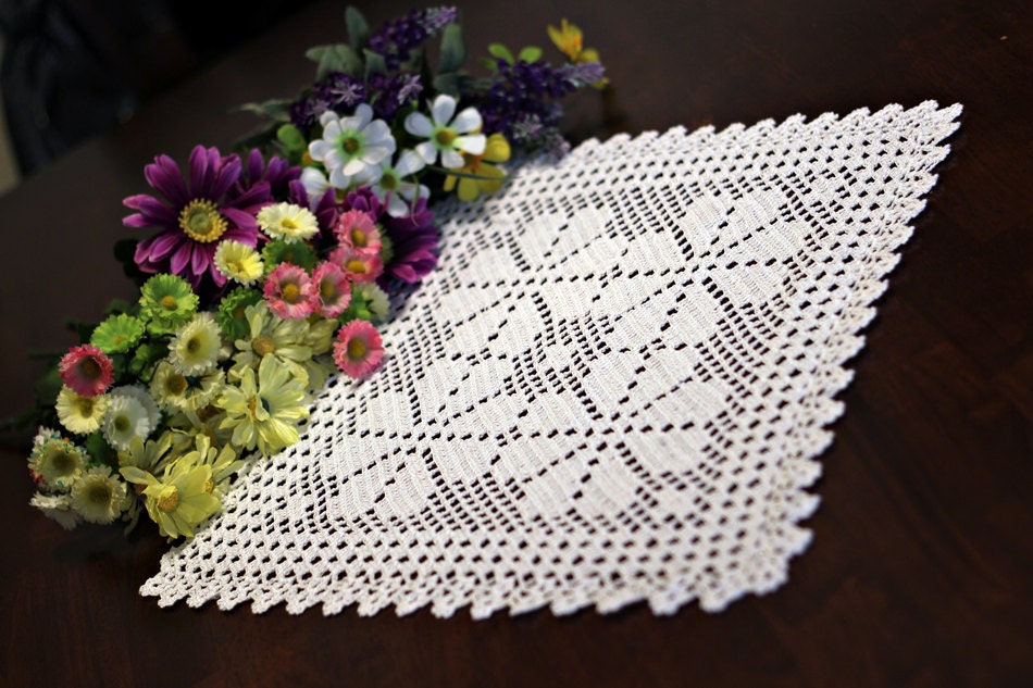 Four flower Crochet Doily