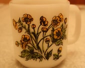 Vintage Milk glass buttercup flower cup