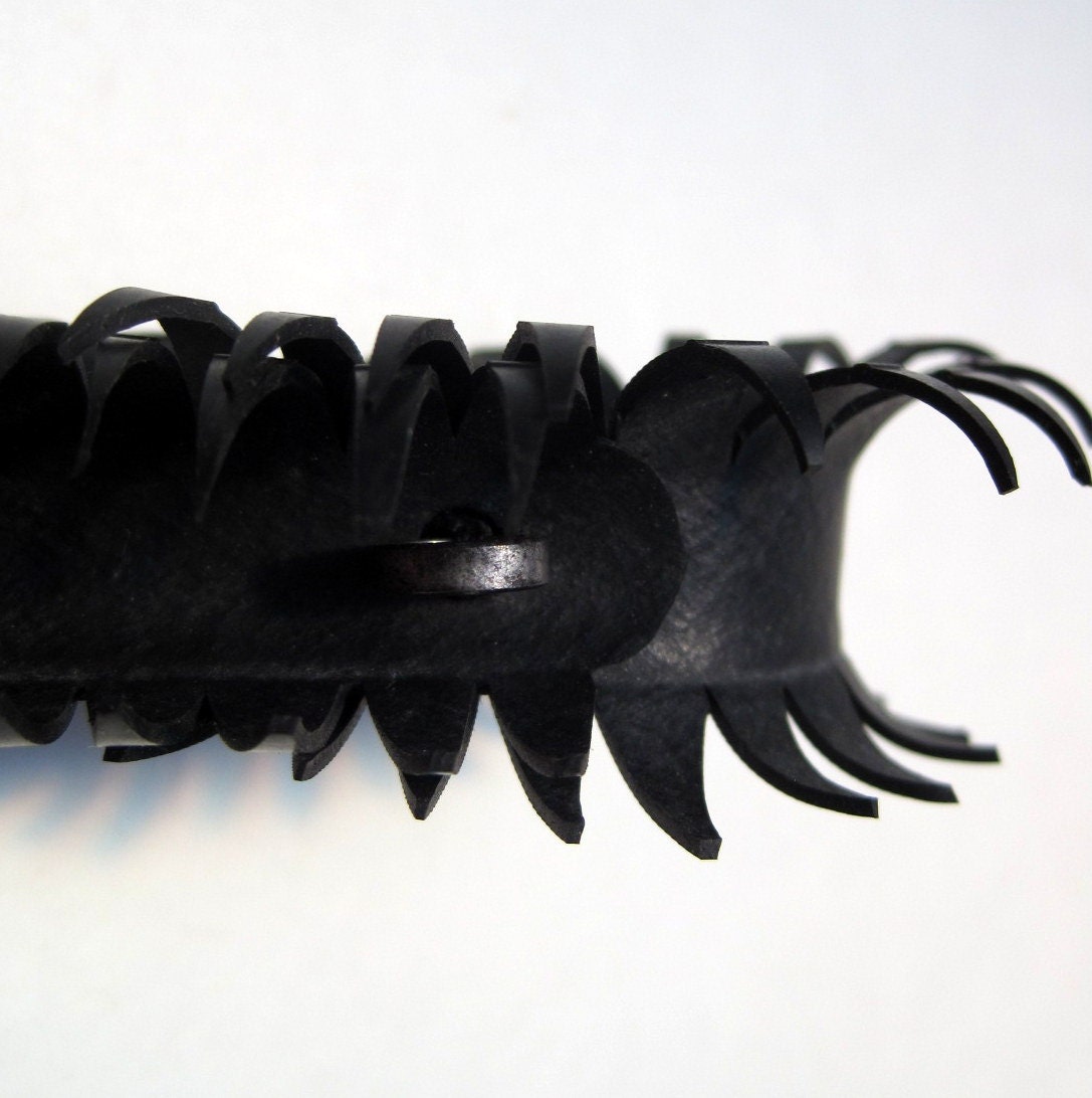 Spiky Bracelet - Recycled Bicycle Tire Jewelry - Black Rubber Cuff