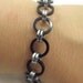 Unisex Japanese Weave Black and Silver Aluminum Bracelet, Chainmaille Bracelet, Chainmail Bracelet, Square Rings