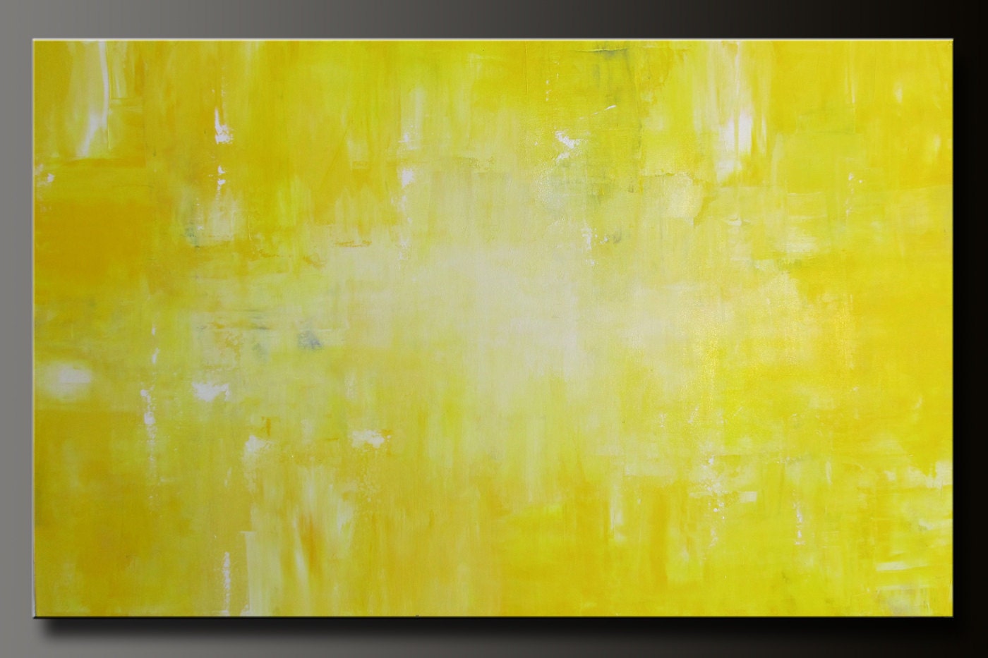 Abstract in Yellow 10 - 48x30 - Abstract Acrylic Painting - Huge - Highly Textured Contemporary Original Wall Art
