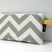 Grey Chevron - Zippered Clutch / Pouch - BagEnvy Handbags