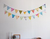 Large Triangle Bunting Banner, Nursery Bunting, Neon Summer, Party Decorations, Knotted Nest on Etsy