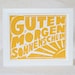 Guten Morgen Sonnenschein German Good Morning Sunshine Typography Kitchen Art Print  Baby Nursery Decor