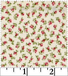 Romantic Memories Cotton Fabric Quilt Gate 8787-4A Tiny pink roses on cream