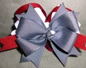 Red, White & Gray Boutique Style Bow WSU-inspired