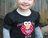 Elmo Ruffle Shirt Personalized Red Monster Birthday