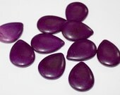 Purple teardrops, top drilled, side to side, 24-35mm, 1 Piece