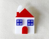 CLOSING SALE Acrylic House Brooch