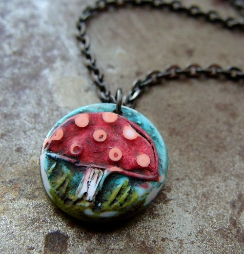 Tiny Mushroom Charm Pendant