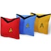 Star Trek Pillow Set- 3 piece set- red, gold,blue fleece pillow set