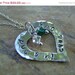 SALE Sterling Silver Open Heart Necklace Mother Grandmother Sister Best Friend Hand Stamped Customized