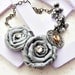 Gray Chiffon Flower Necklace